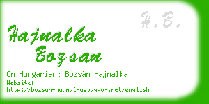 hajnalka bozsan business card